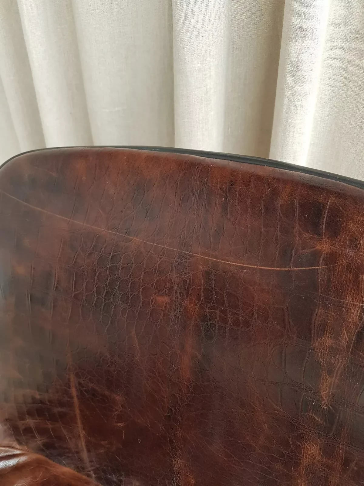 Vintage Mid Century Modernist Chrome Leather Swivel Chair By Charles Pollock #389