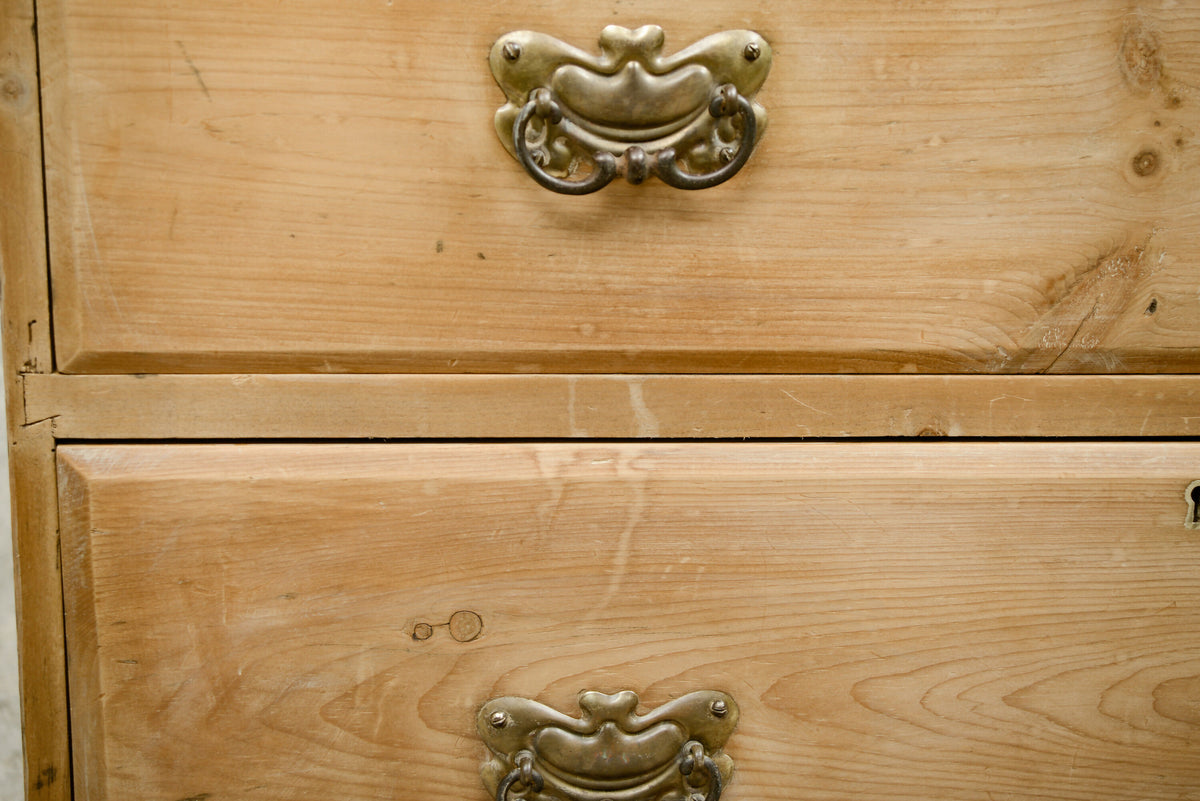 Edwardian Pine Chest of Drawers - 2 Over 2 - Antique