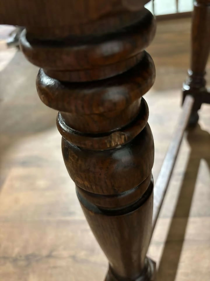 Victorian oak library table featuring c