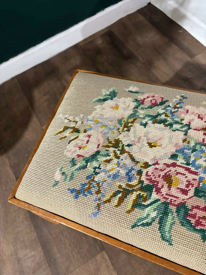 Vintage Embroidered Stool9