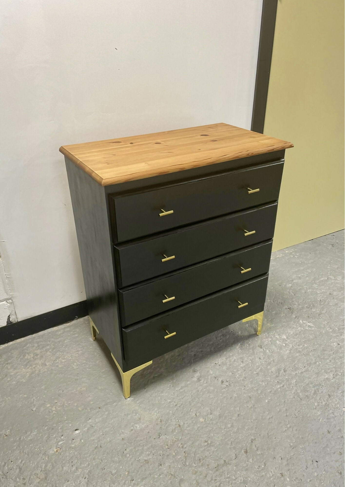 Large Black Vintage Chest of Drawers