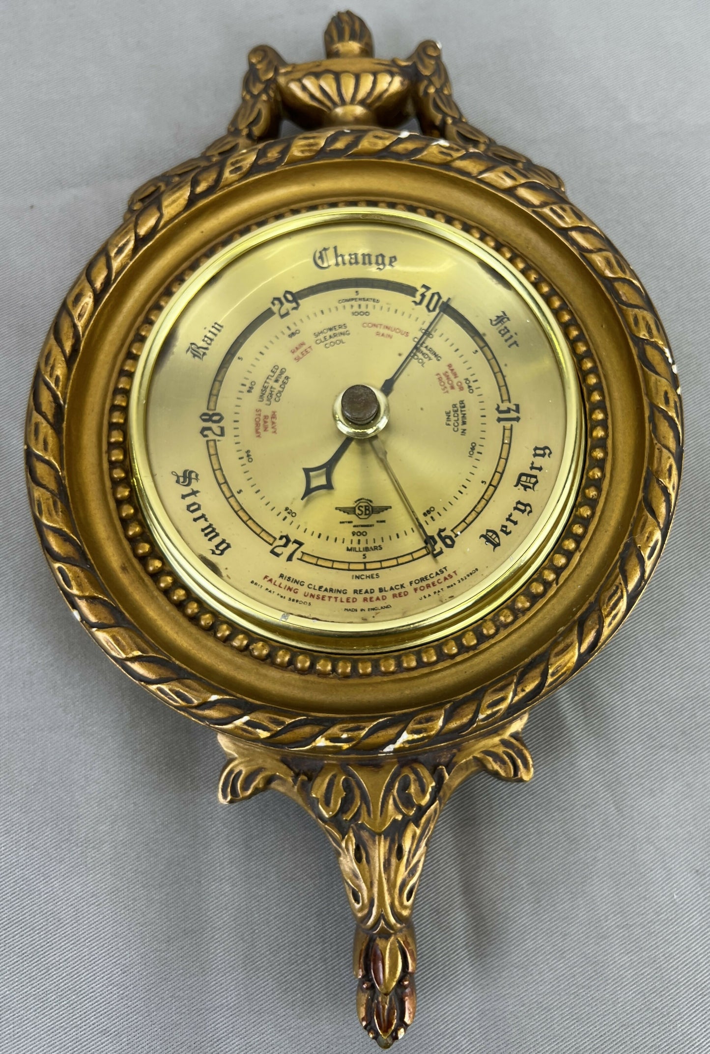 Barometer Vintage French Wall Weather Station Thermometer & Hygrometer LOT 6434
