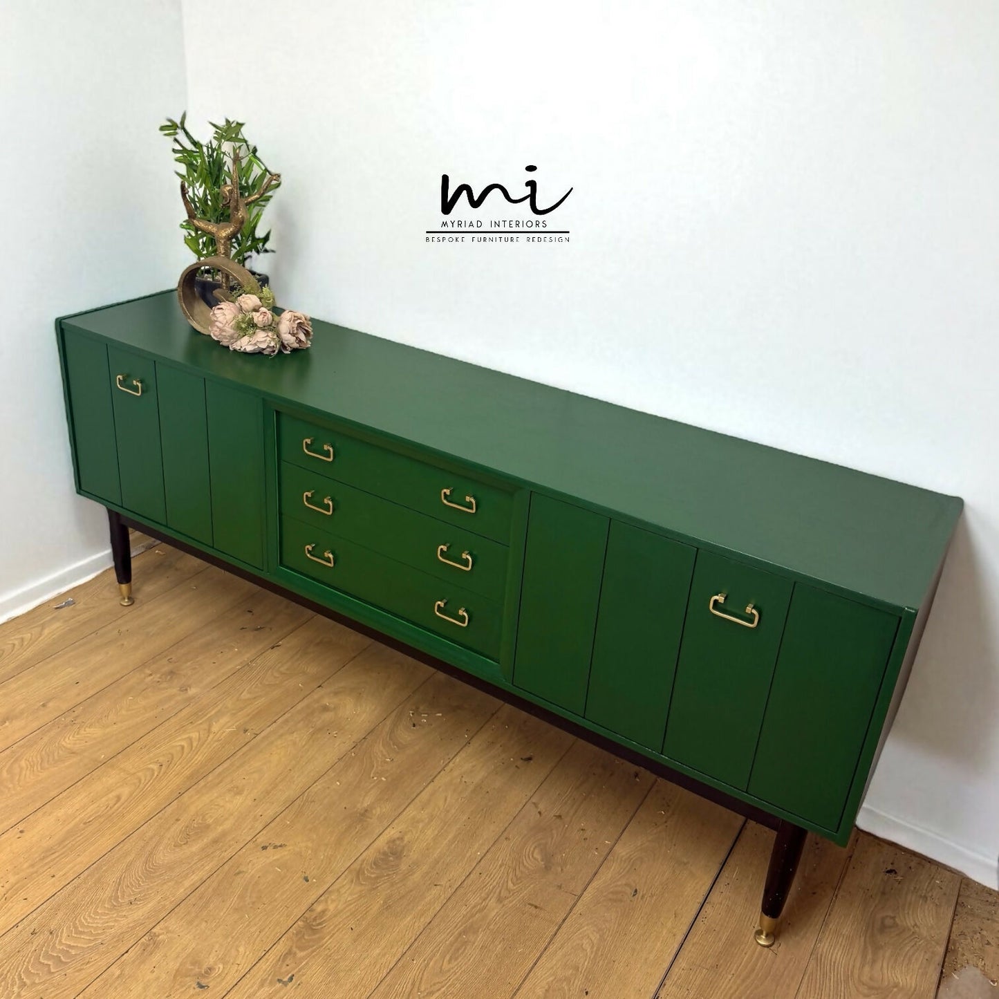 Vintage G Plan sideboard in green, E Gomme Tola, mid century modern, drink cabinet, tv stand, media unit