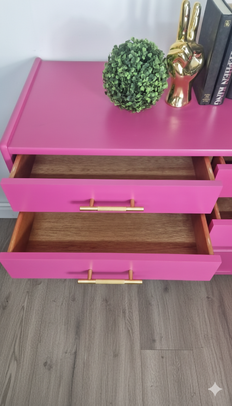 Nathan pink retro sideboard,media unit,cocktail cabinet