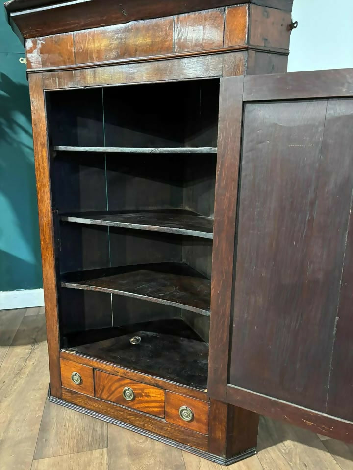 Antique Inlaid Corner Cupboardf