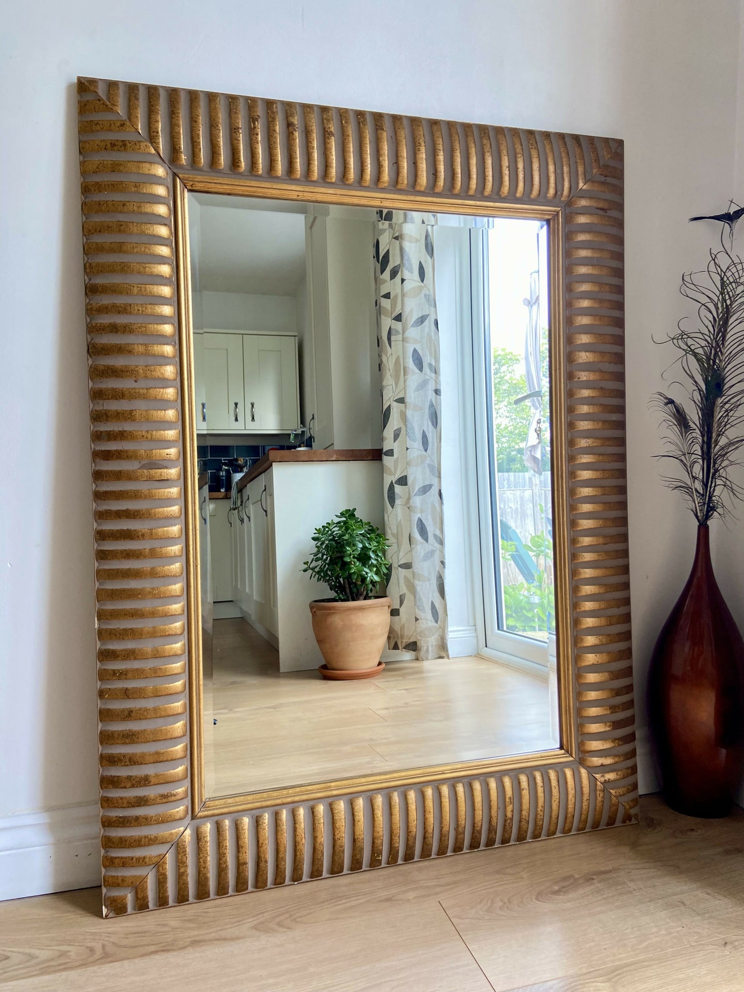 Vintage Mirror with Ornate Gold Frame.Inspired by Ancient Egyptian Art