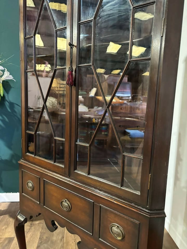 Antique Mahogany Corner Display Cabinet3