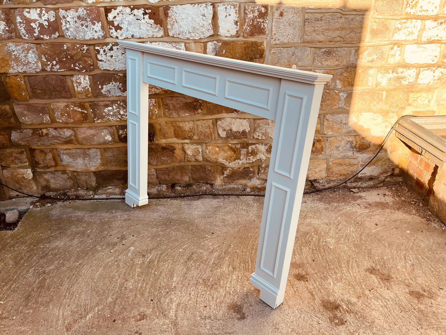 Painted Wooden Fireplace Surround | Classic Mantelpiece | Georgian Style Fire Surround | Off-White Traditional Fireplace Mantel