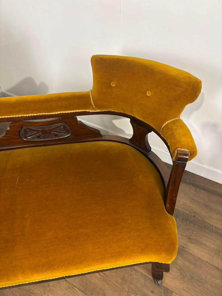 Edwardian Mahogany Framed Salon Settee