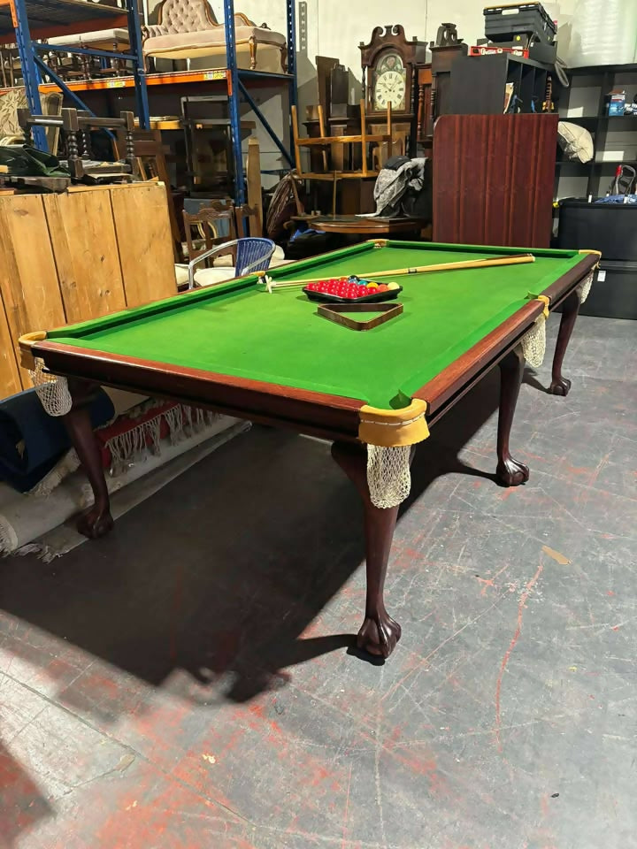 Exceptional Vintage Metamorphic Dining & Snooker Table – Slate Bed on Carved Claw & Ball Feet