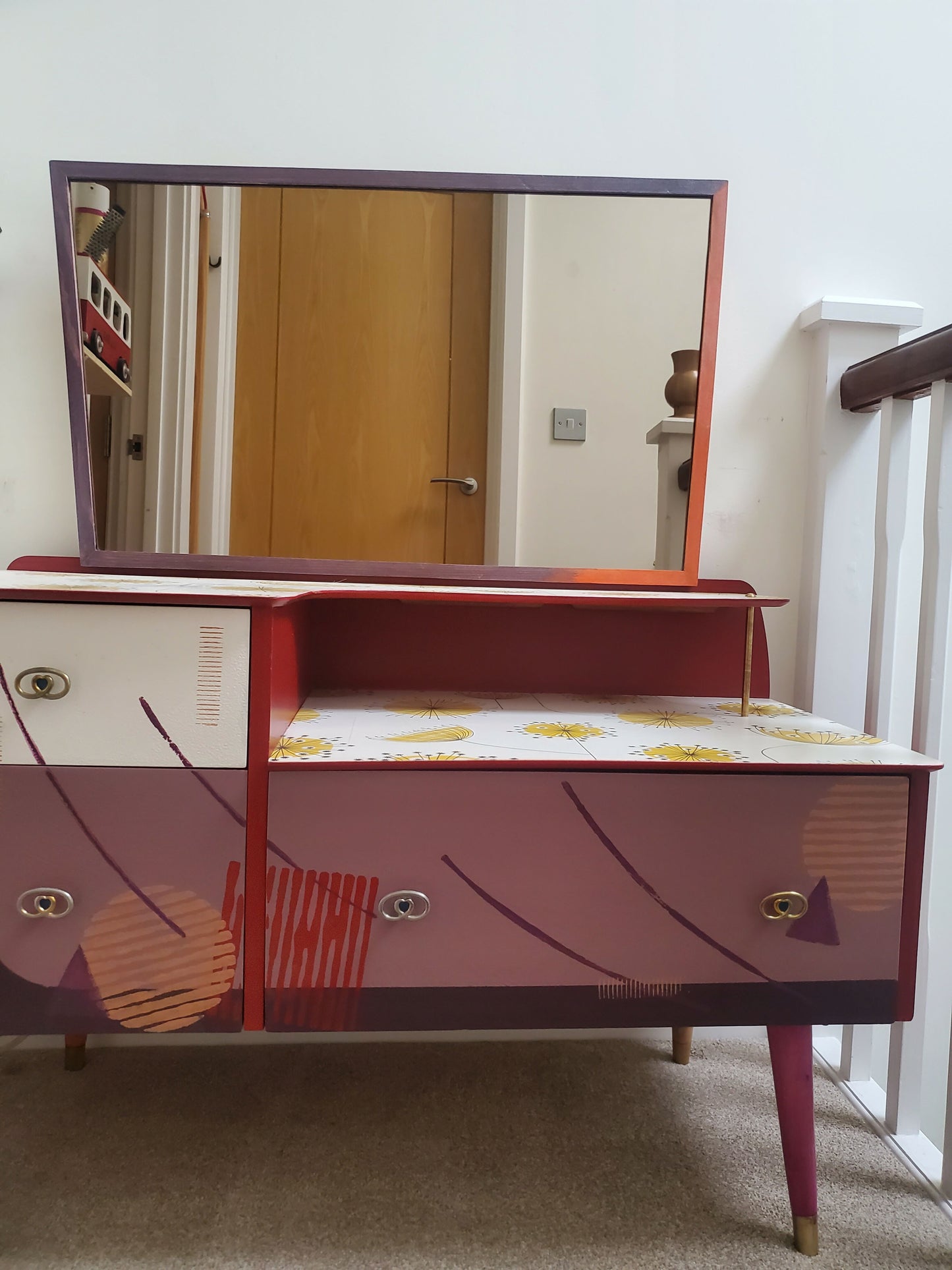 Upcycled mid century dressing table