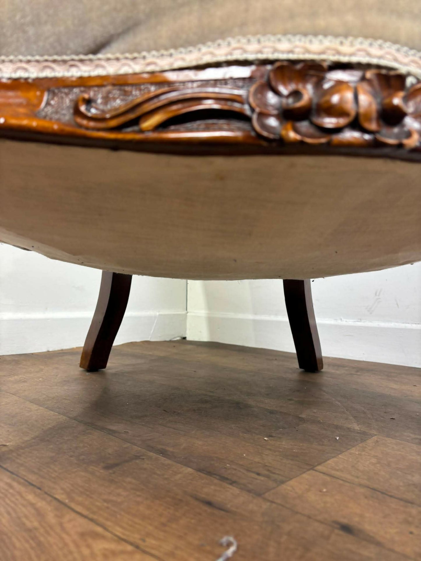 Victorian Walnut Carved Bedroom Chair