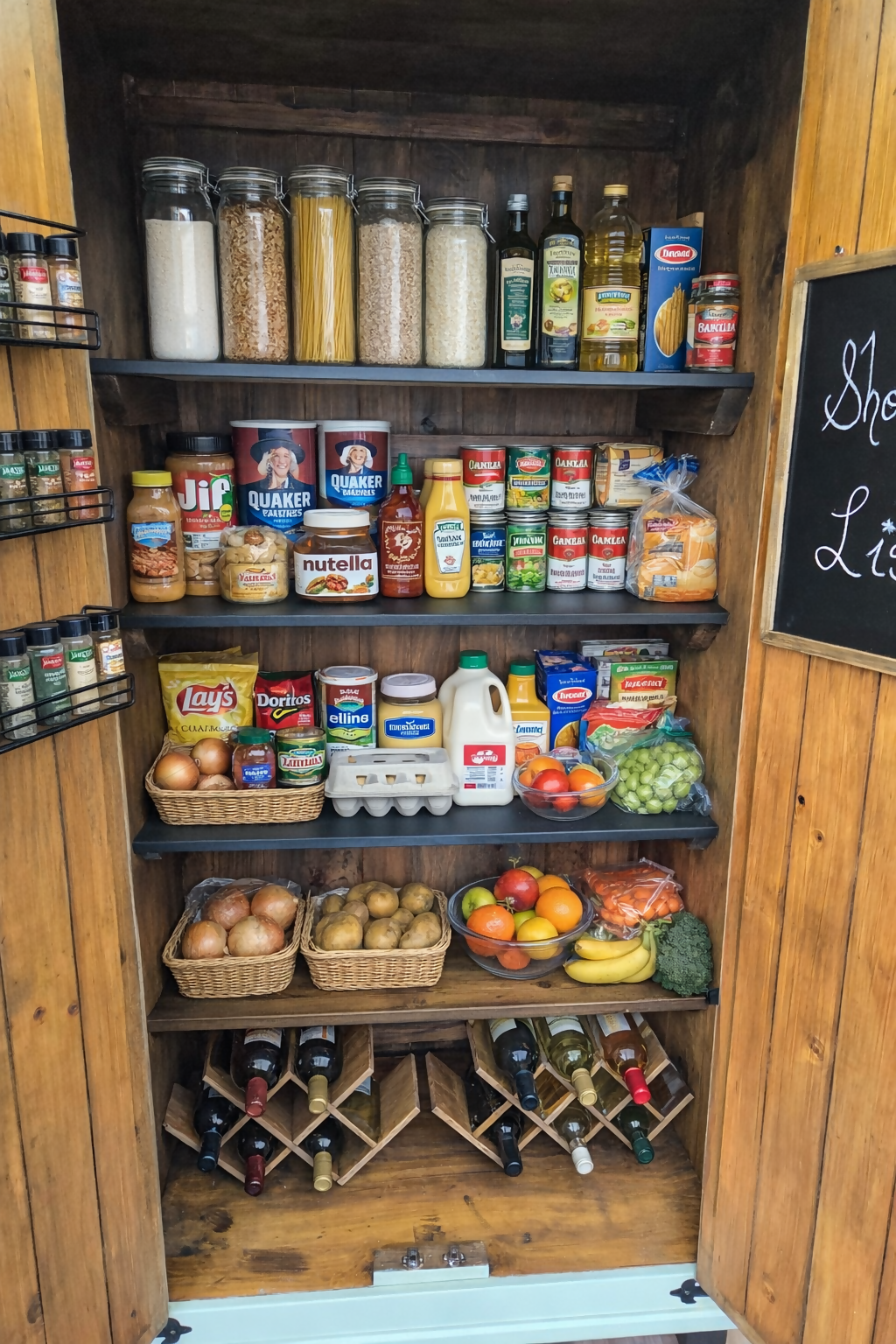 Rustic farmhouse style pantry/larder cupboard.