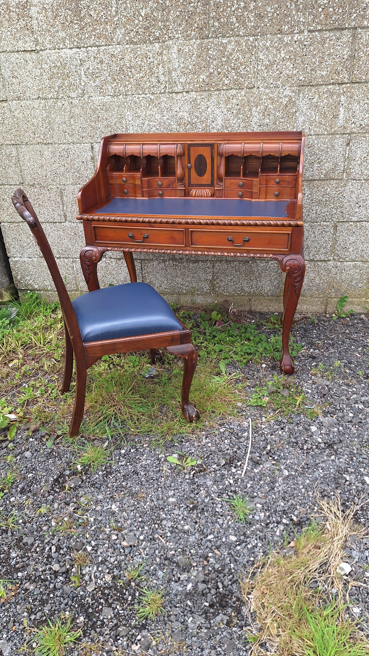 Repro Chippendale desk and chair