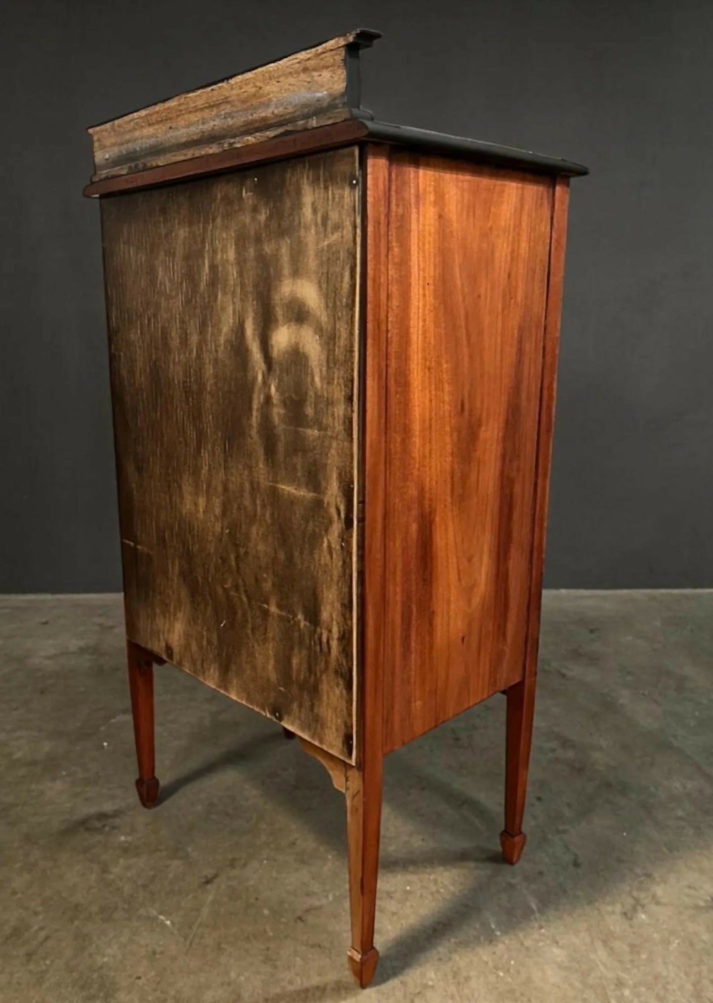 Antique Style 6 Drawer Chest Tallboy Cabinet Black/Wood Jewellery Storage 102cm