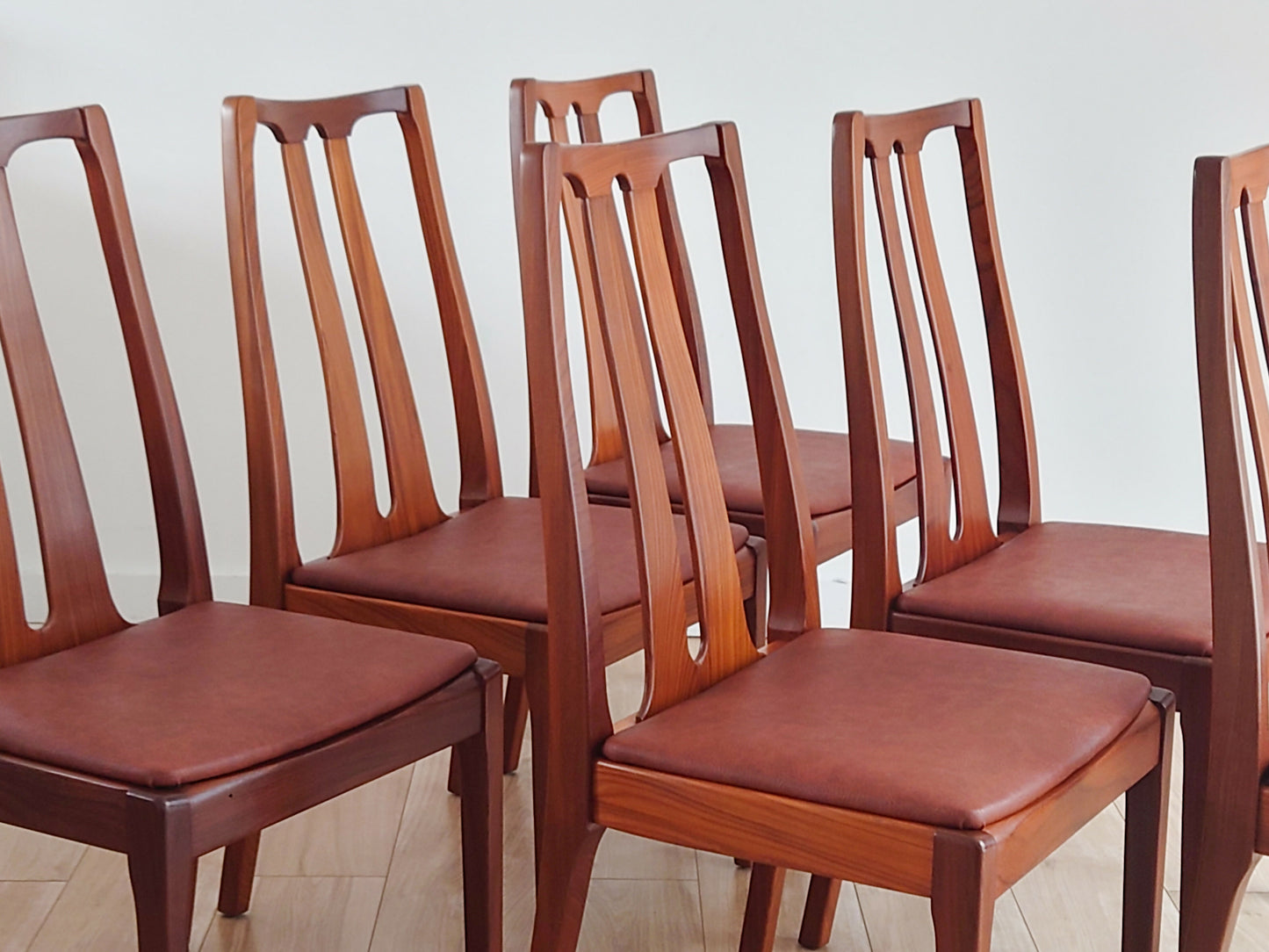 Mid century retro Nathan dining chairs set of 6