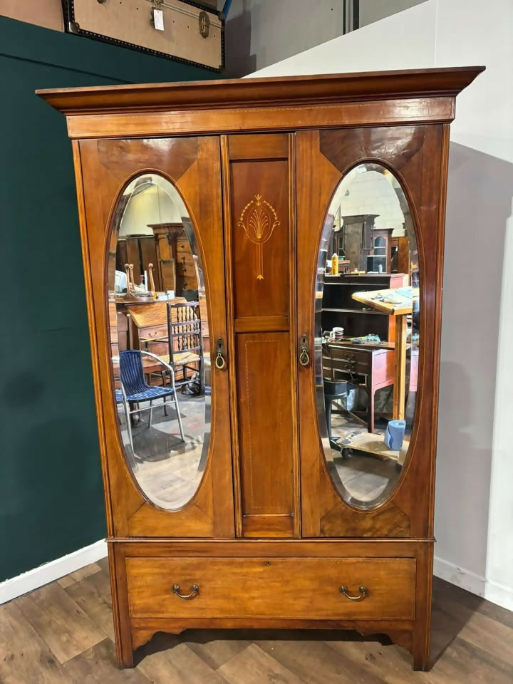 Edwardian Walnut Double Wardrobenb
