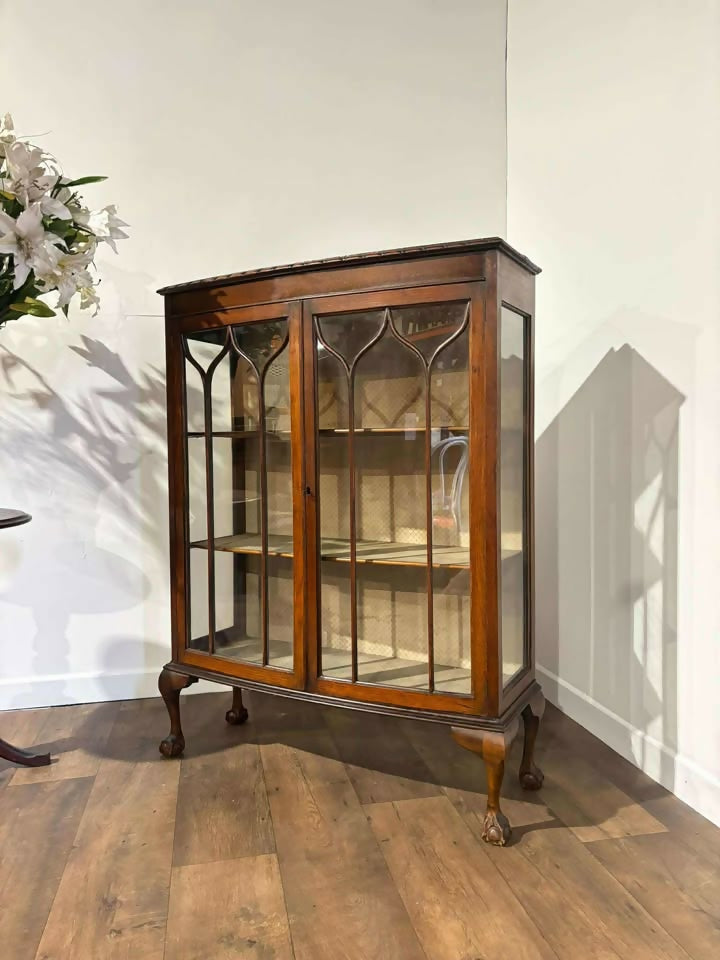 Vintage Bow Front Display Cabinet c