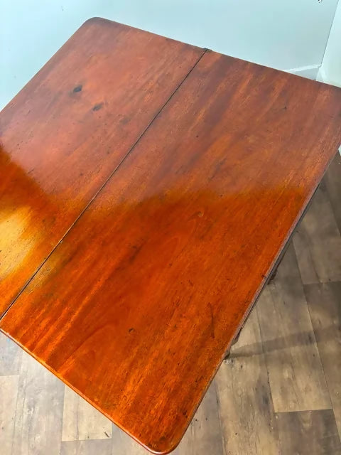 Victorian Crossbanded Mahogany Fold Over Tea Table
