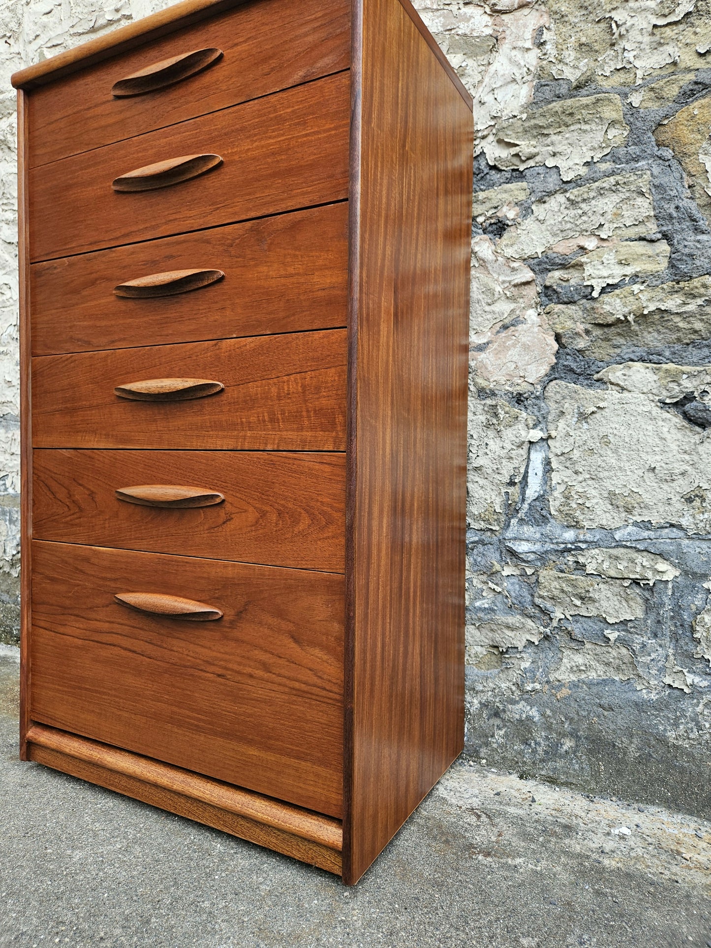 Austinsuite Chest of Drawers: Mid-Century Modern Tallboy Cabinet Teak Six Drawer