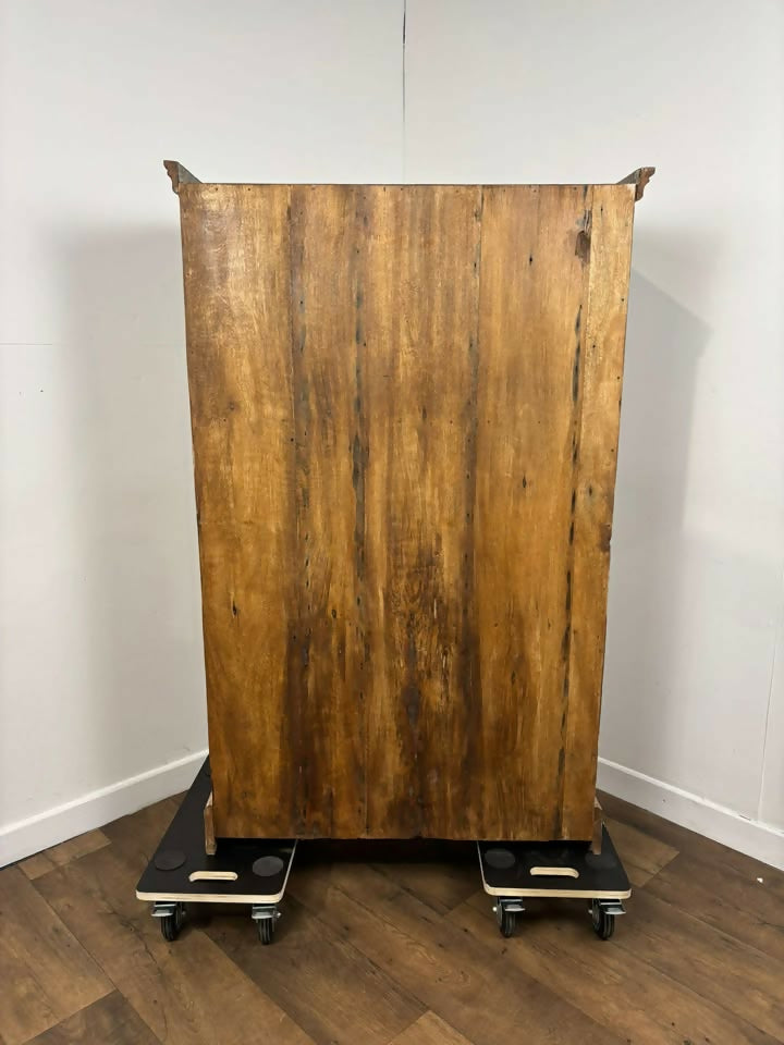 Vintage Indian Rustic Wooden Cupboard with Lime Wash Finish