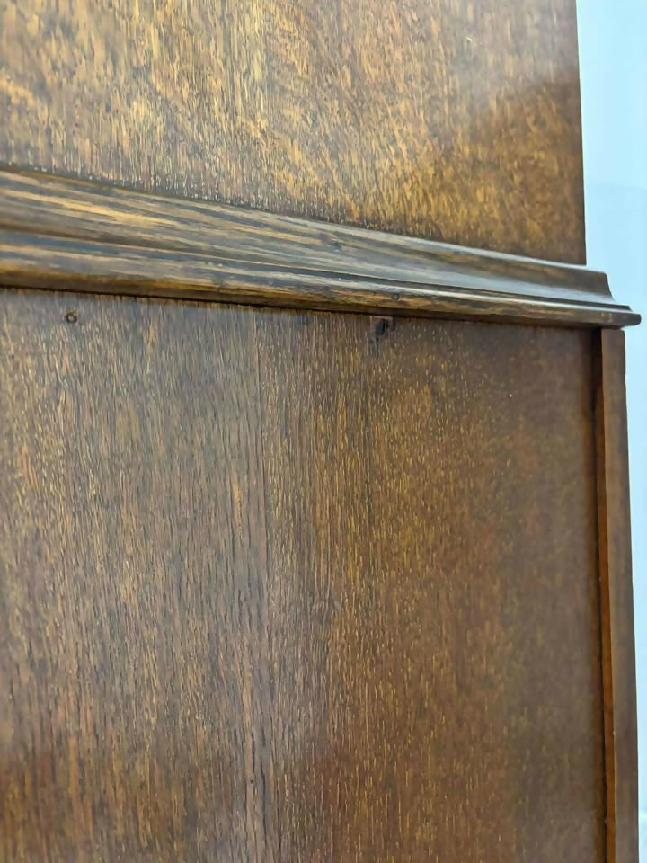1930s Oak Inlaid Dome Top Tallboy