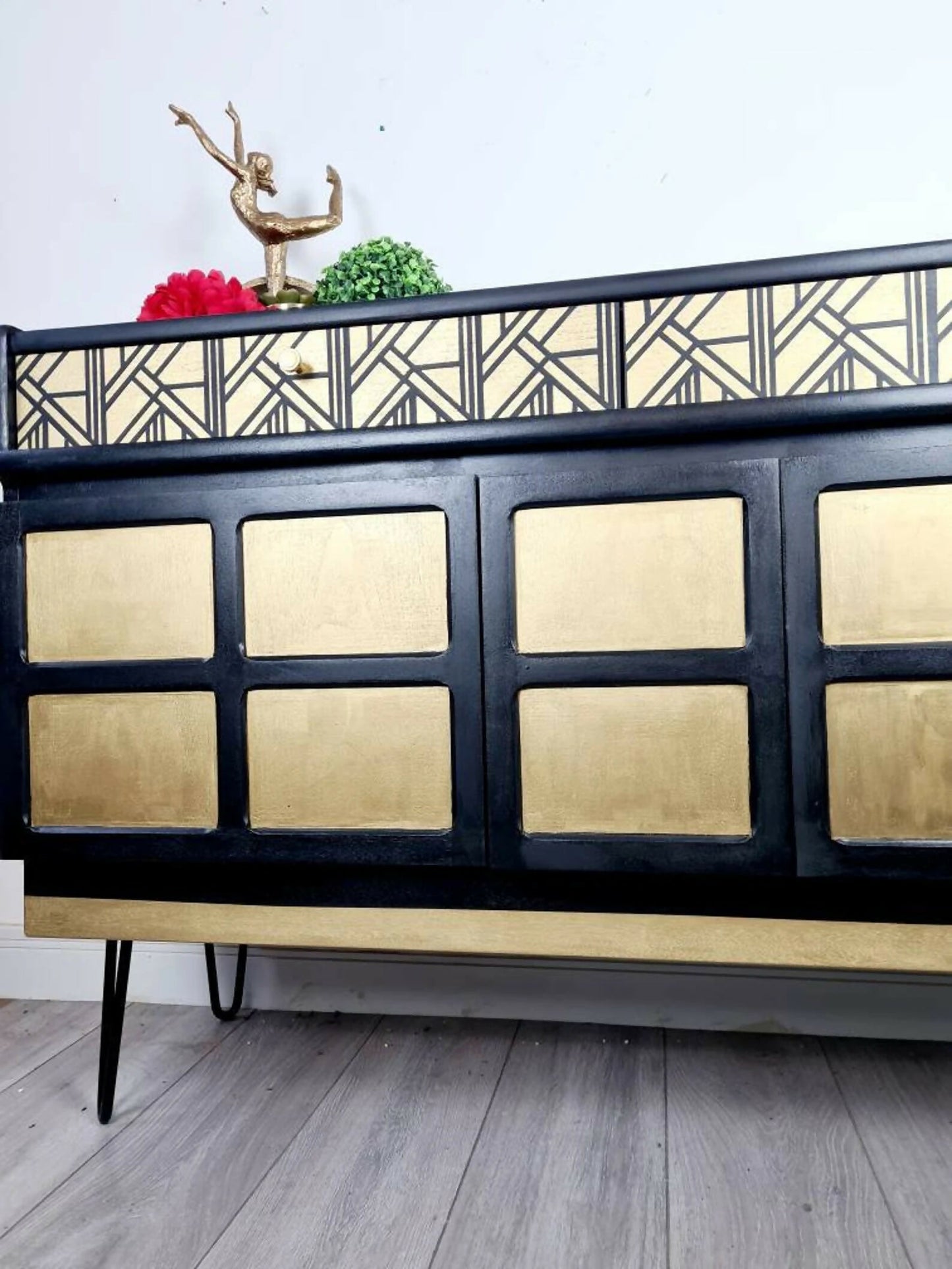 nathan sideboard black and gold cocktail cabinet
