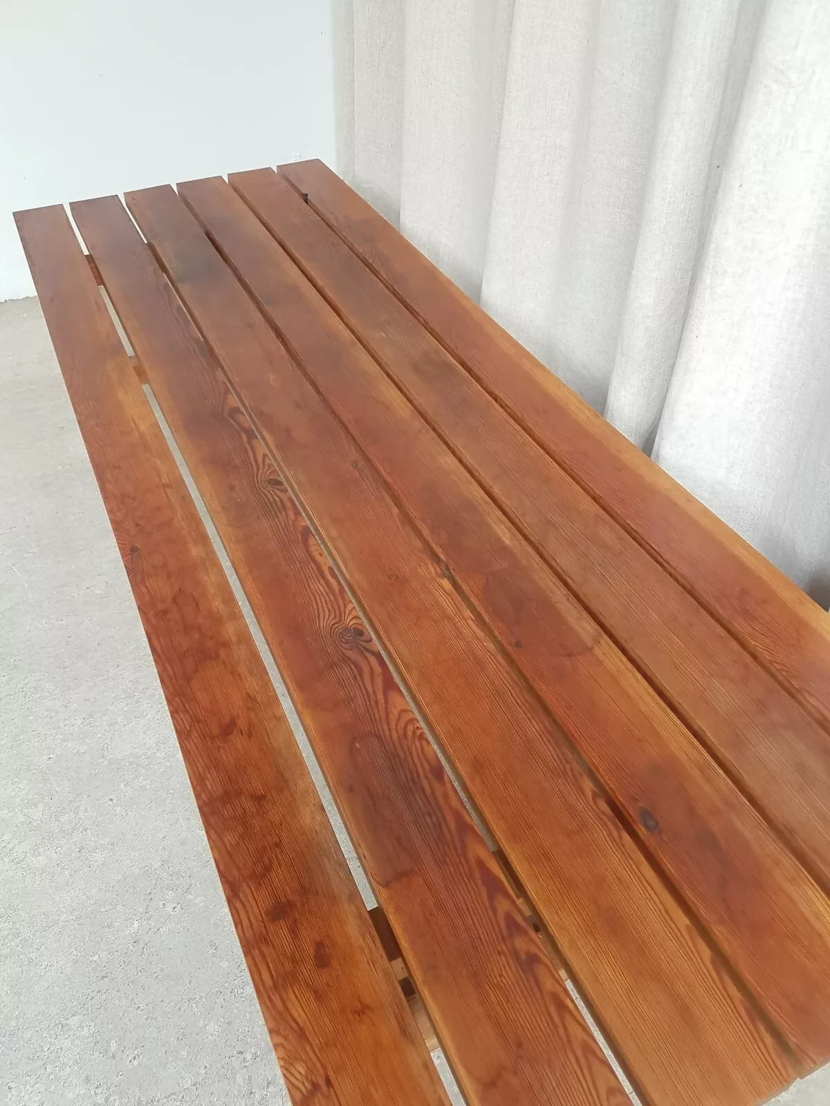 Vintage Mid Century Danish Pine Slatted Bench Seat Coffee Table Scandi Retro R477
