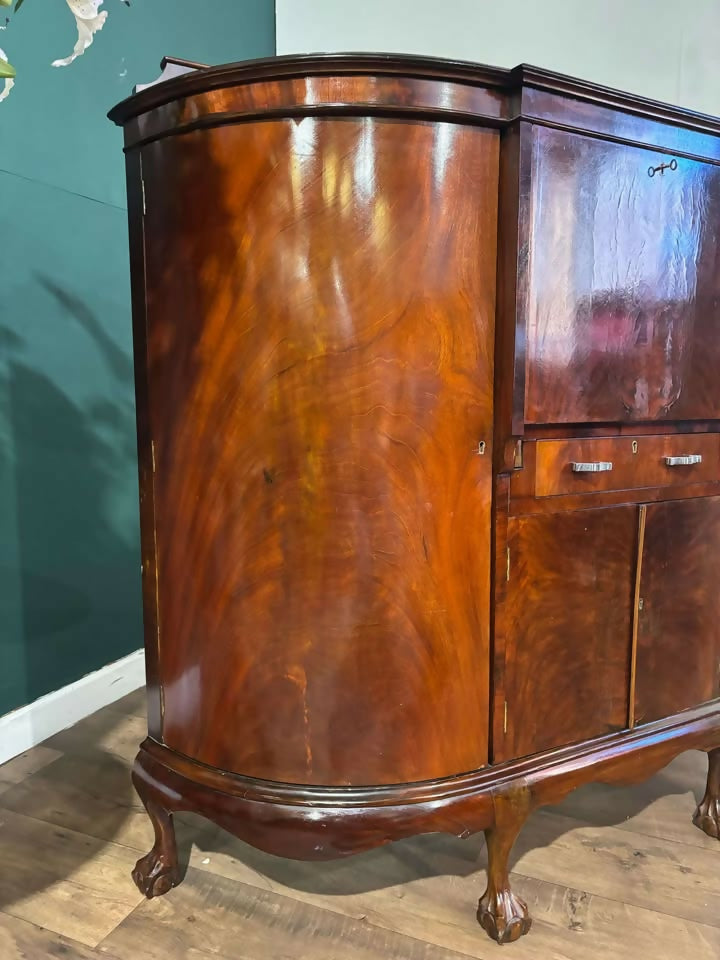 Vintage Mahogany Bureau with Side Cupboardsx
