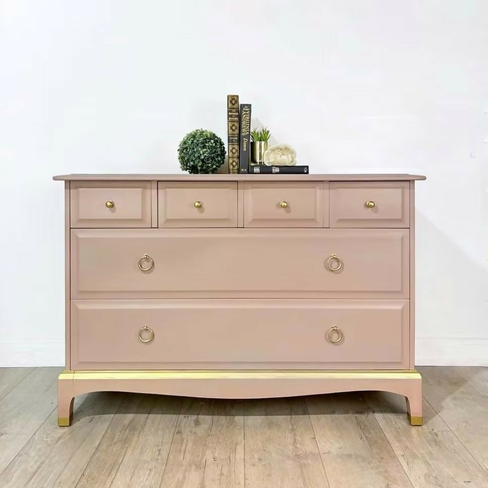 Pink and Gold Stag 4 over 2 Chest of Drawers