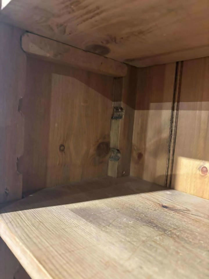 Large Contemporary Stripped Pine Open Bookcase