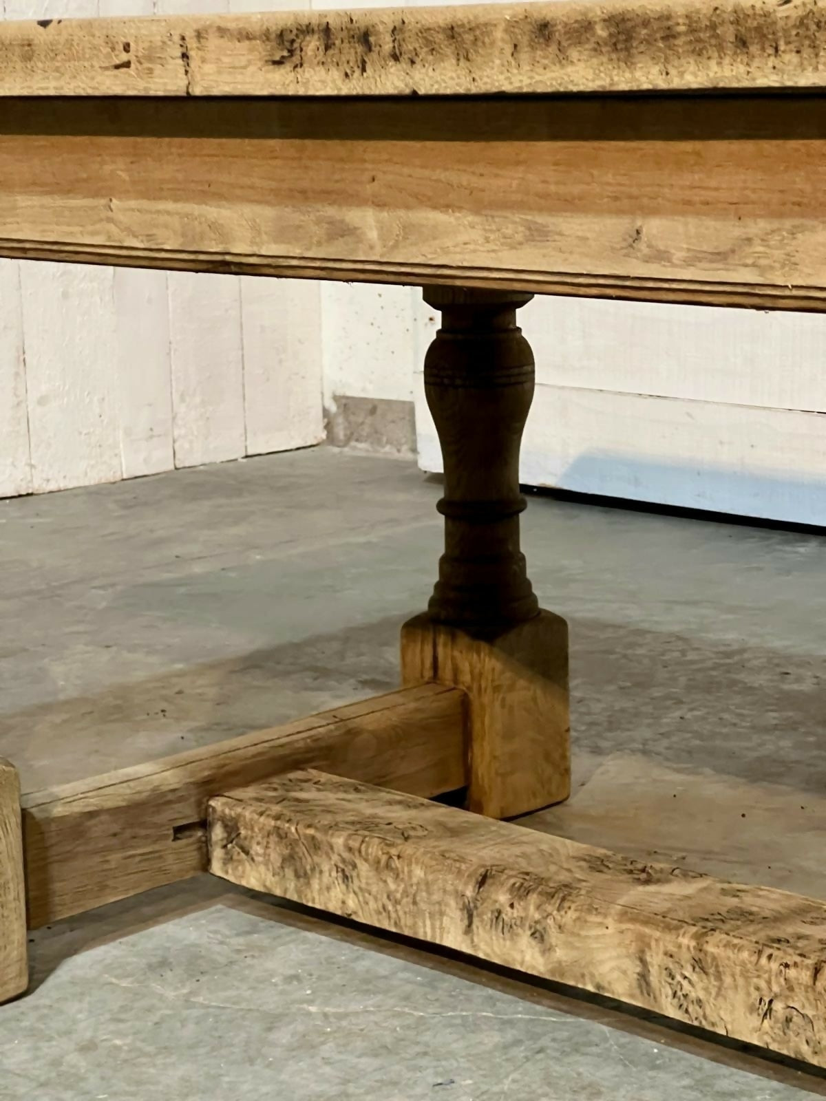 Characterful Bleached Oak Farmhouse Dining Table