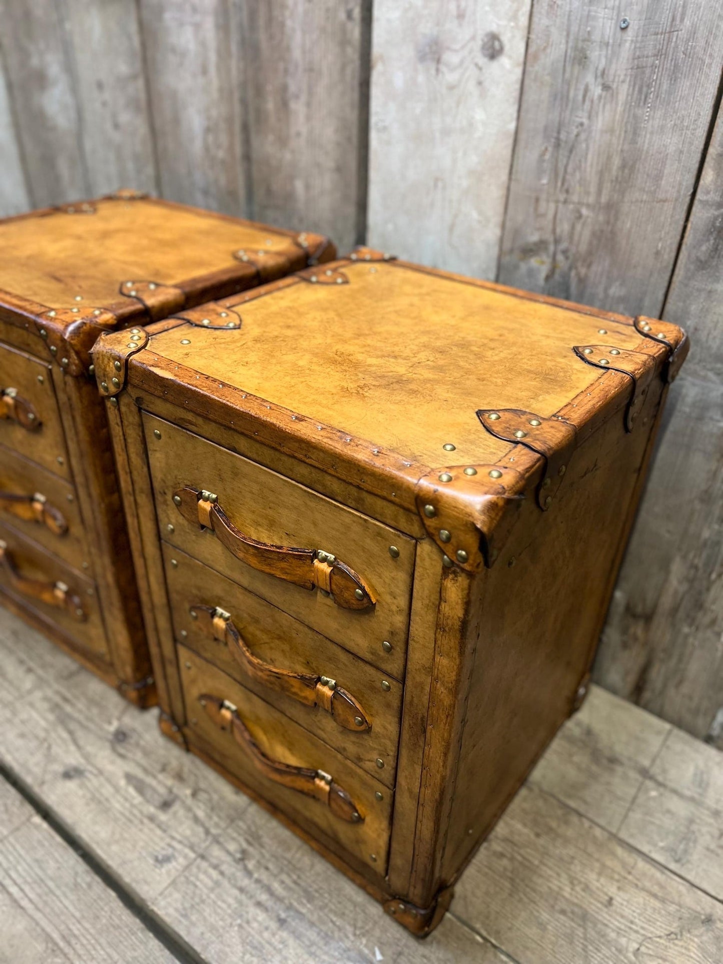 Luxury Hand Crafted Bridle Leather Nightstands