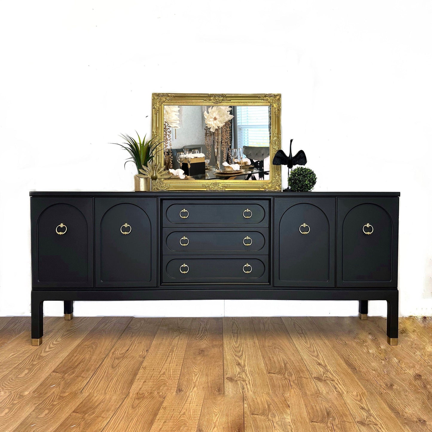 Made To Order Large Rare vintage refurbished G Plan Arcadia black sideboard, dresser, mid century modern, TV media unit, Drinks cabinet
