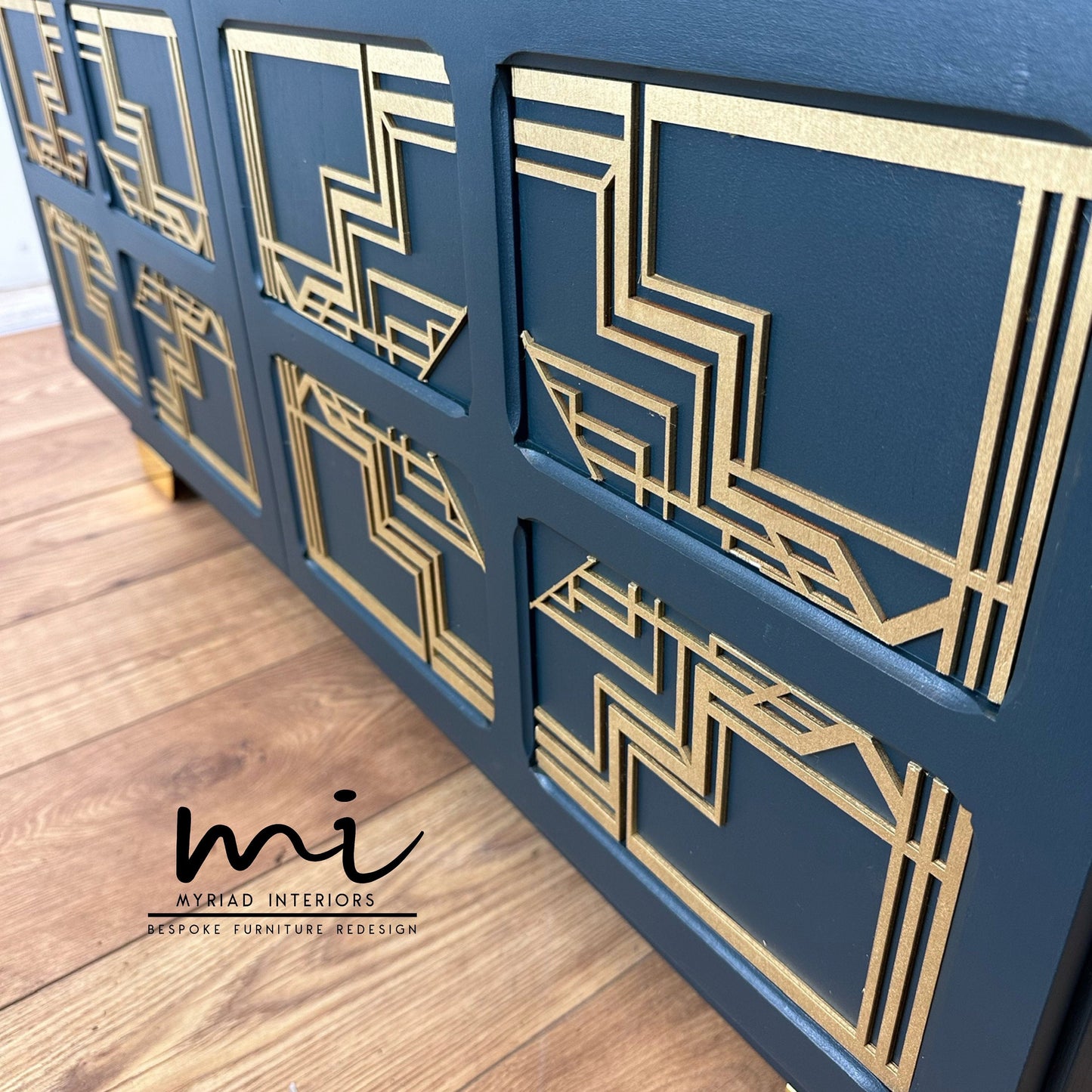 Nathan sideboard in deep teal, gold art deco, mid century, vintage, cocktail cabinet, media unit, dresser, retro