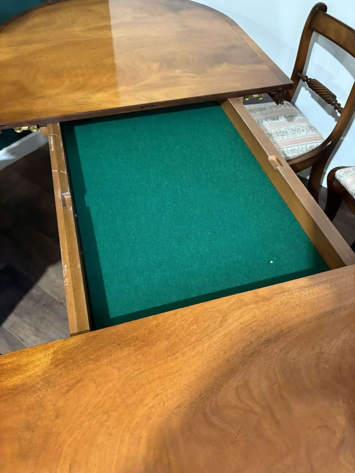 Regency Style Mahogany Twin Pedestal Table with Eight Chairsc