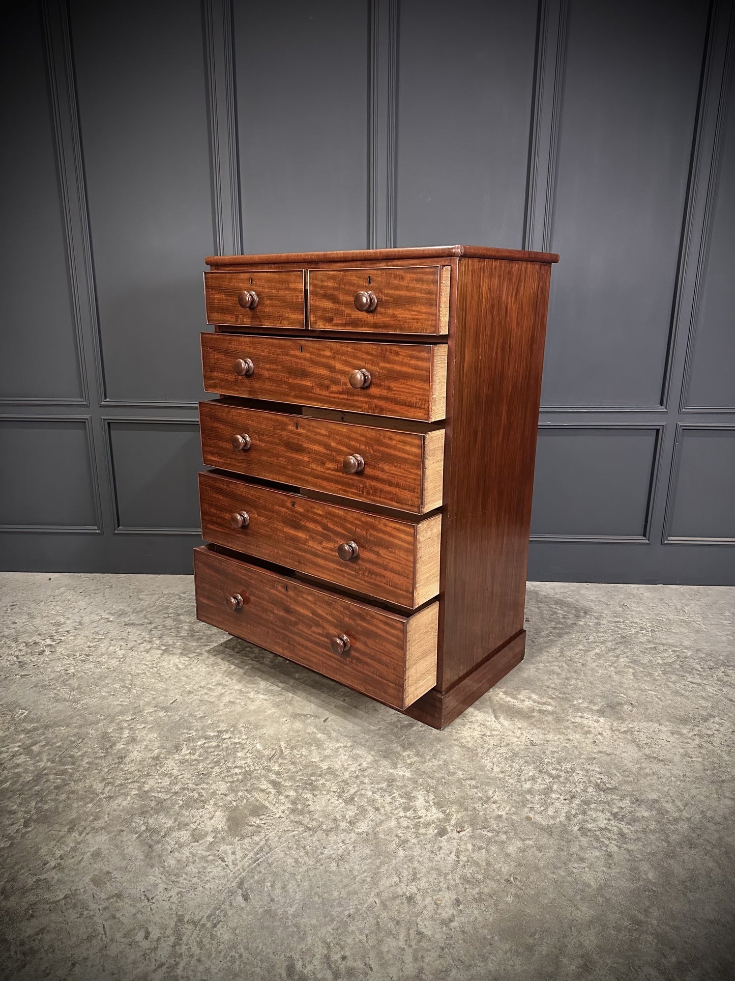 Vintage Victorian Mahogany Chest Of Drawers