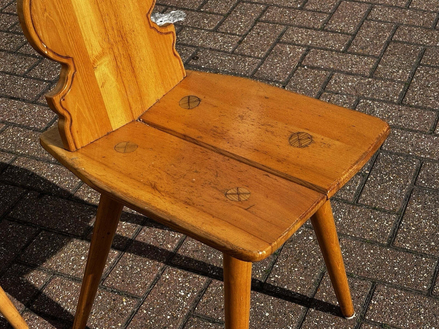 Vintage Set Of Elm Dining / Kitchen Chairs By Cepelia