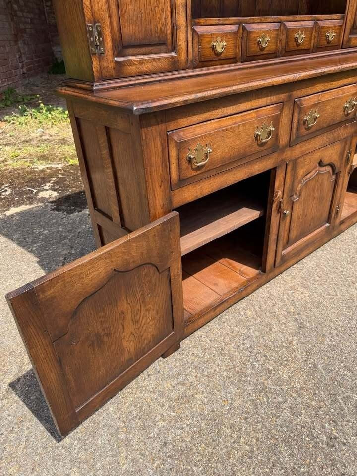 Large Antique Style Solid Oak Hand Made English Country Farmhouse Dresser