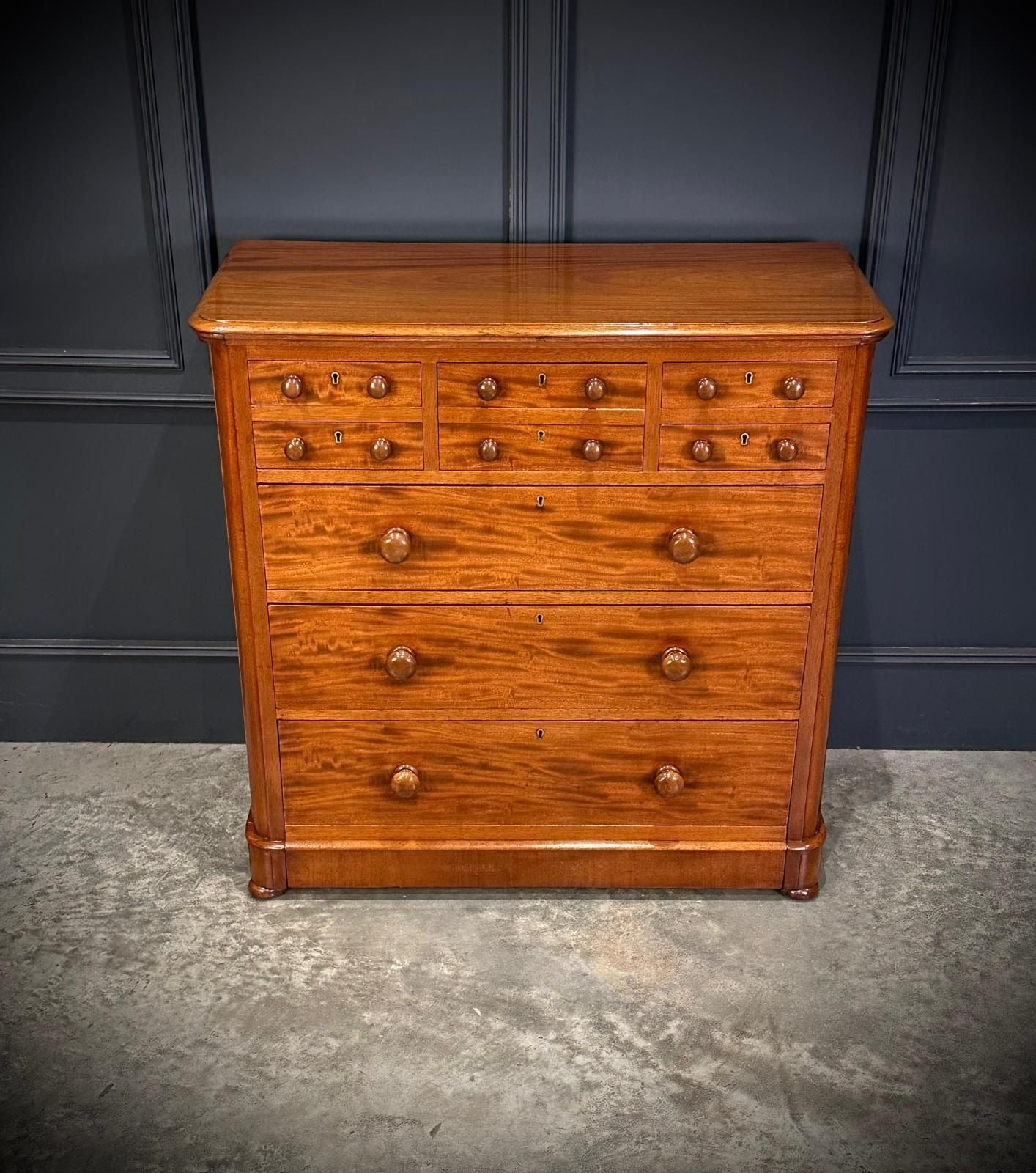 Vintage Victorian Mahogany Chest Of Drawers