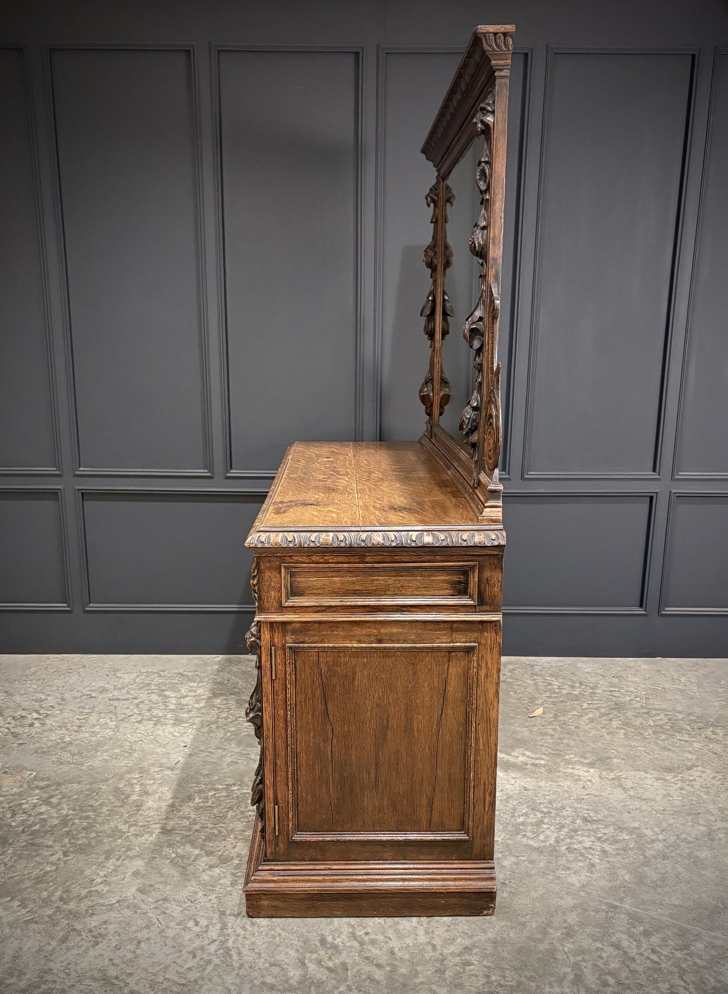 Carved Antique Oak Sideboard