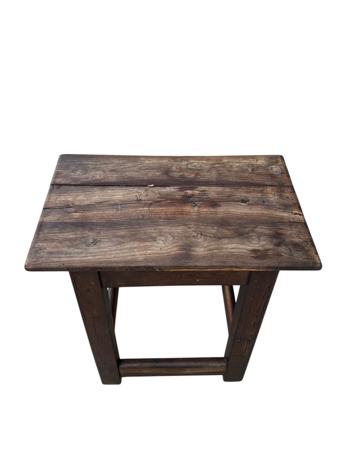 Antique dark Walnut Rustic side table