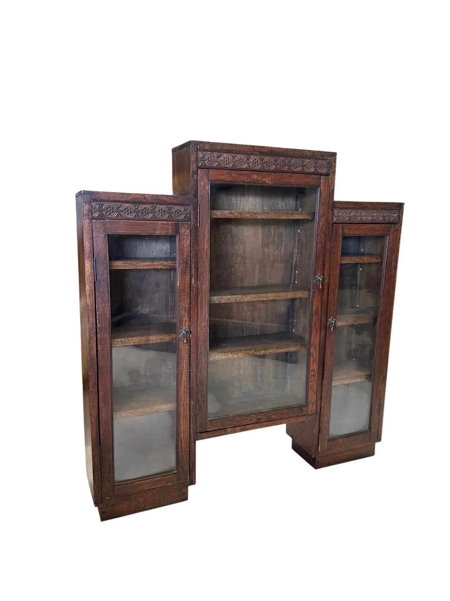 Vintage Oak drinks display bookcase