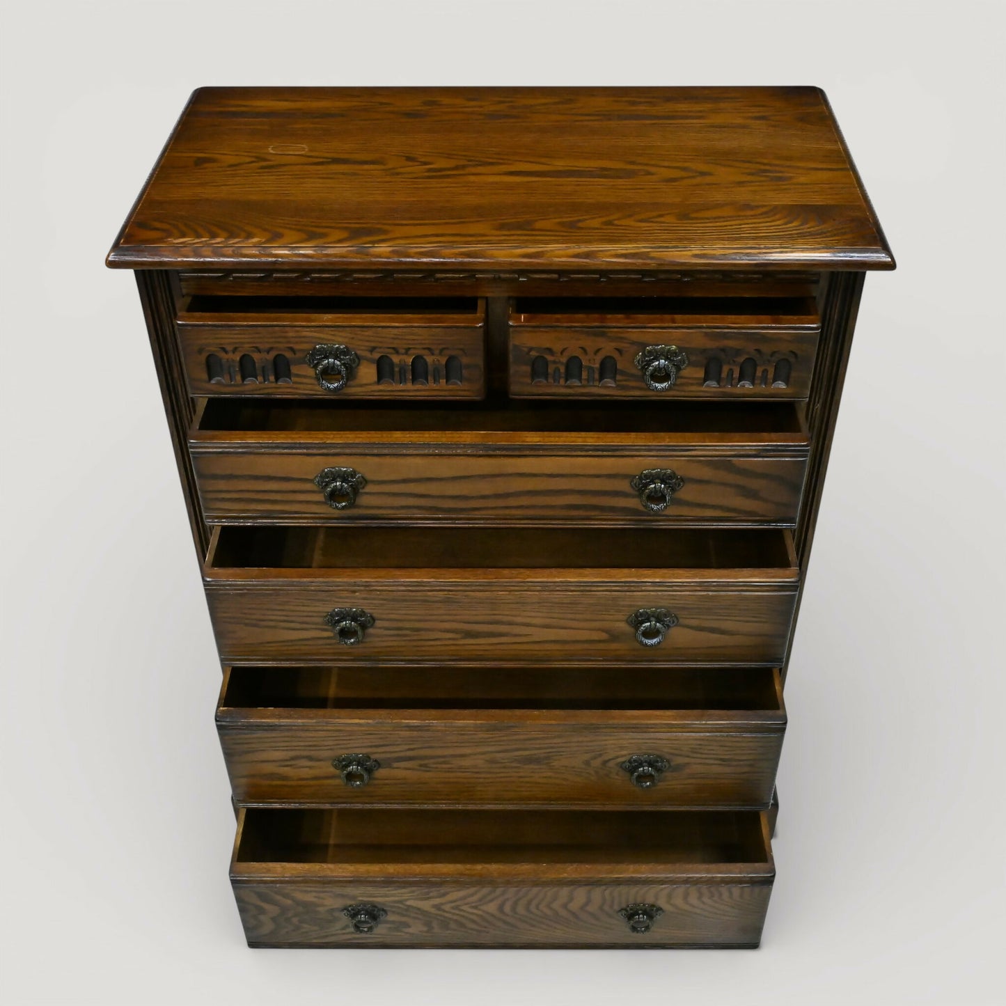 Old Charm Chest Of Drawers 4 Long 2 Short Light Oak Finish FREE UK Delivery*