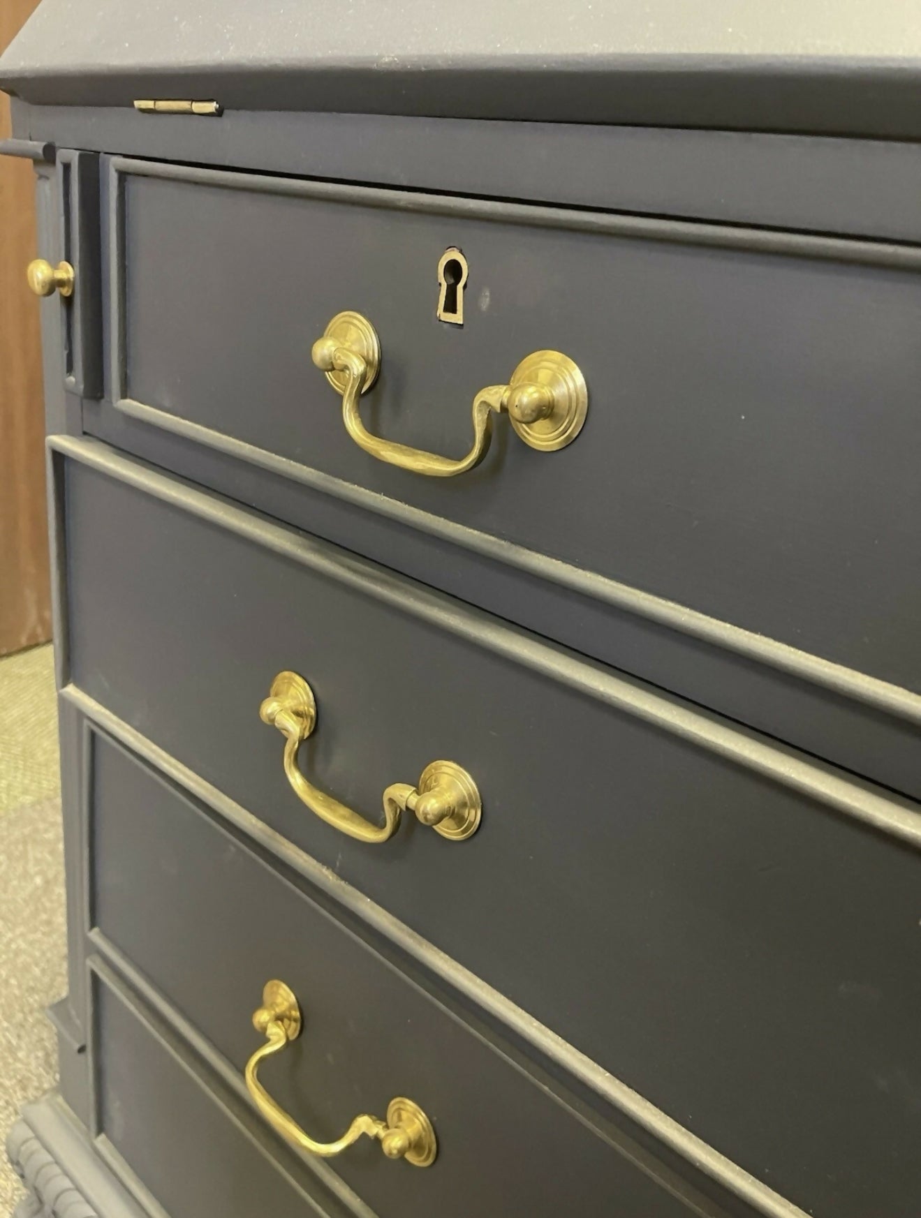 Writing Bureau with upper glass fronted Bookcsse