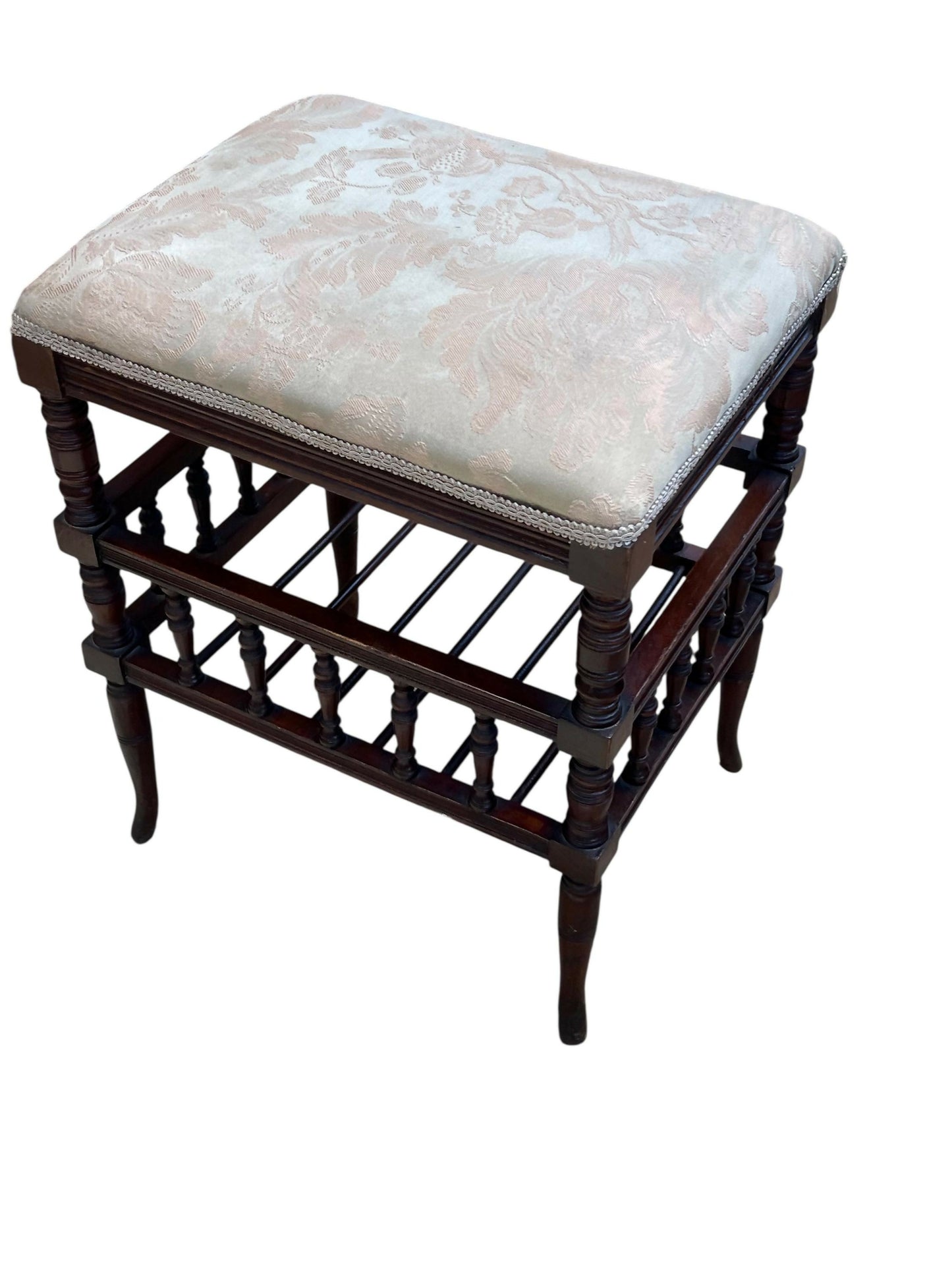 Antique Mahogany late Victorian spindle stool