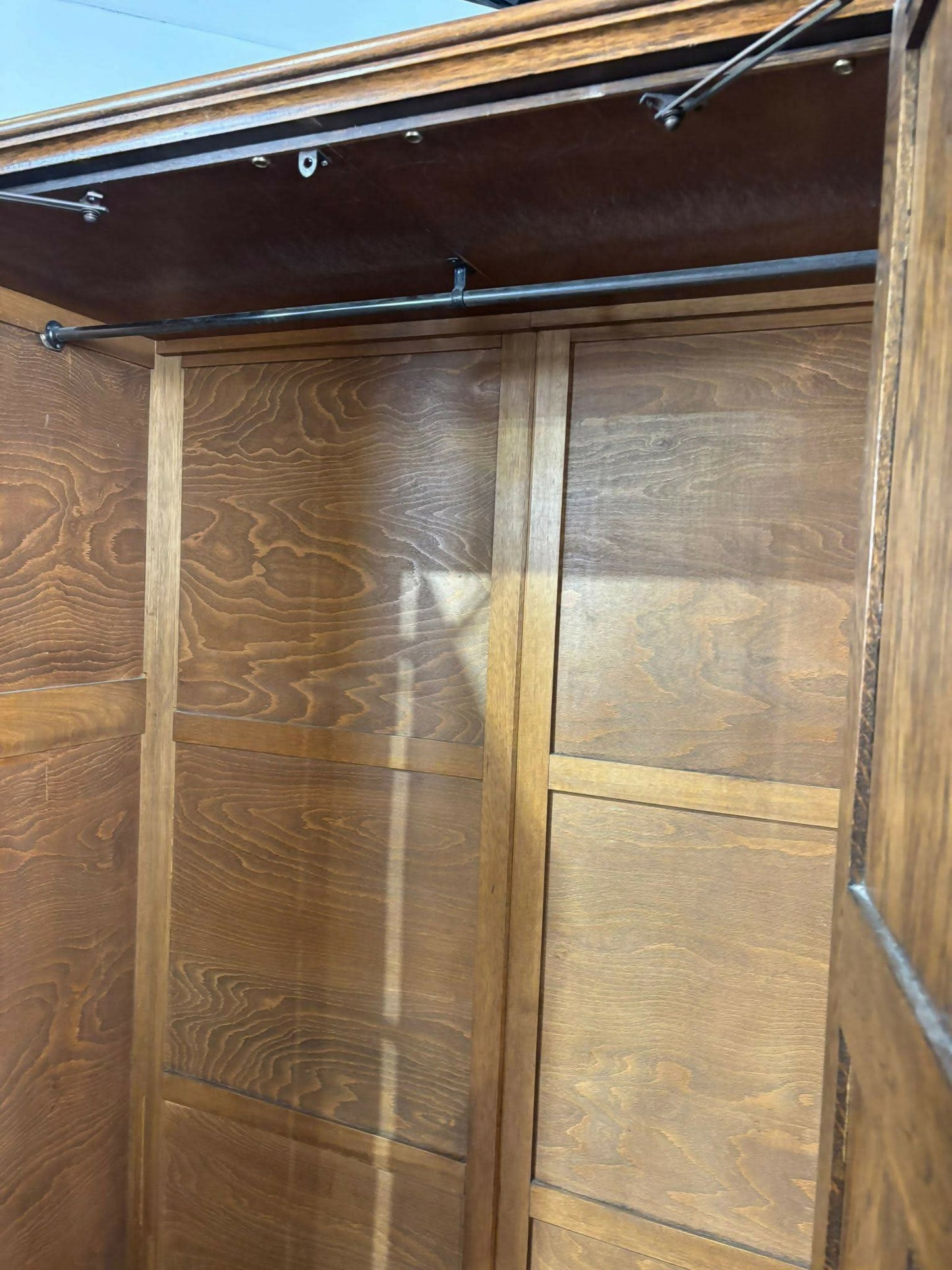 Vintage Oak Priory Style Double Wardrobe
