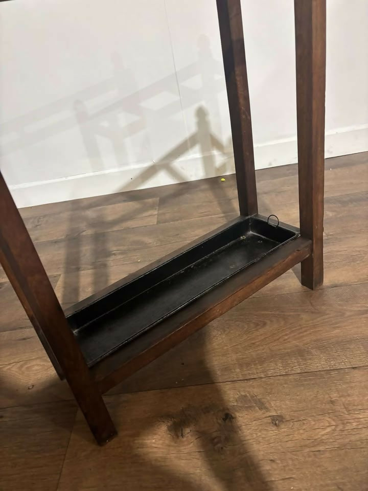 Vintage Oak Stick Stand With Drip Traym