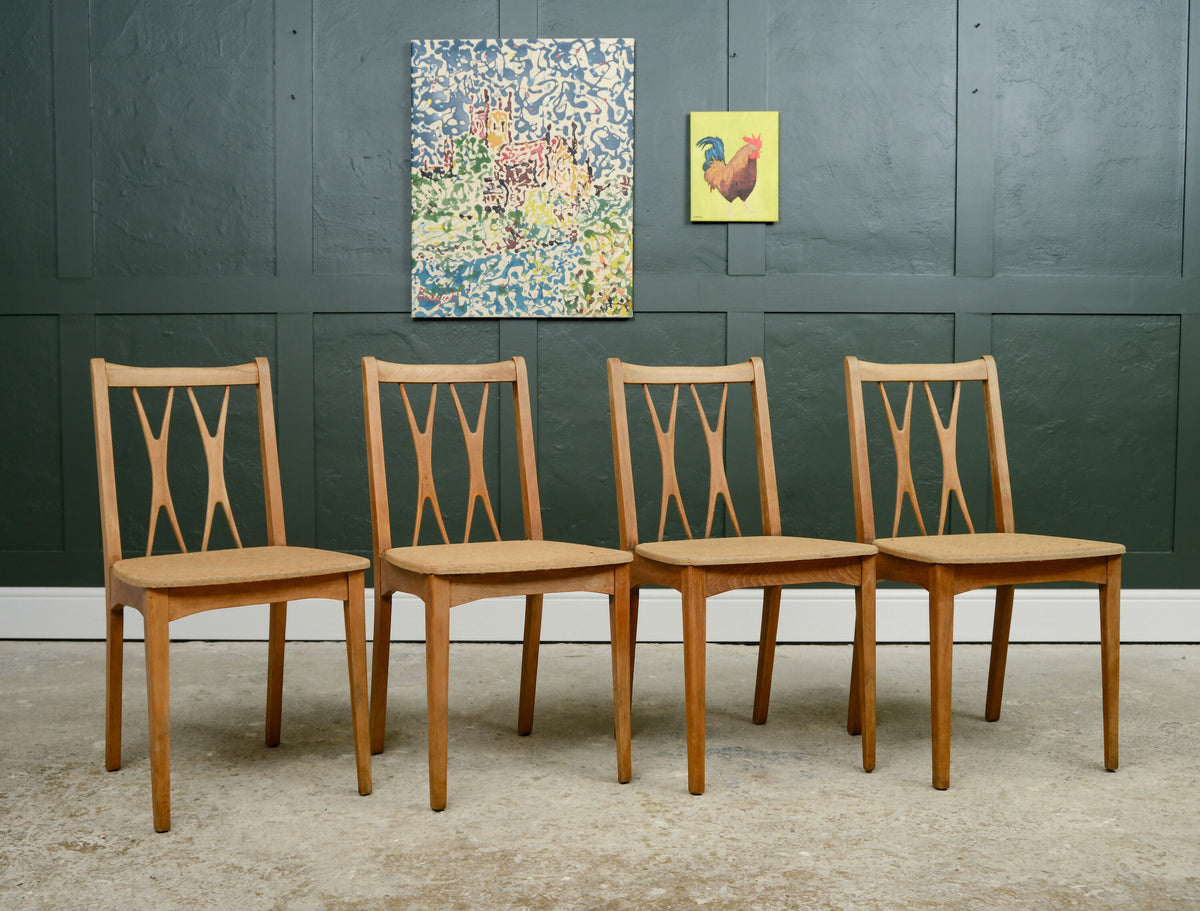 4 Mid Century Dining Chairs Lebus Link - 1950s - 1960s
