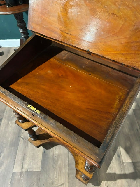 Antique Inlaid Walnut Davenport Style Desk7
